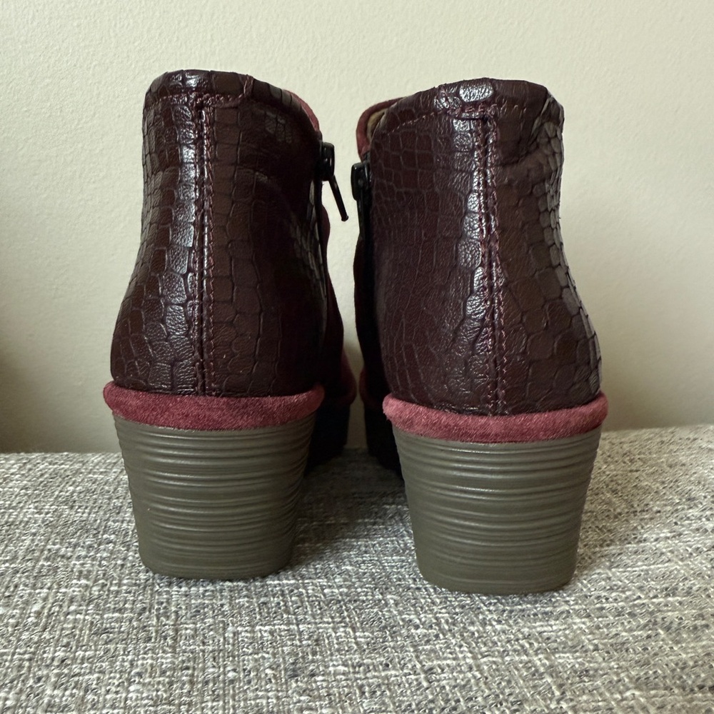 FLY London Women's Ankle Boot Wedge wine 37 - Picture 2 of 12